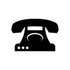 old phone glyph icon. Black Antique Old Telephone Icon