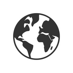 Silhouette a globe vector. Cute black Worlds Map Icon