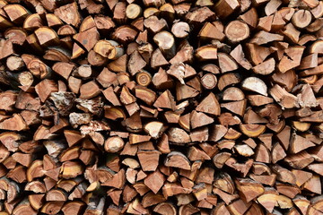 Pile of chopped fire wood