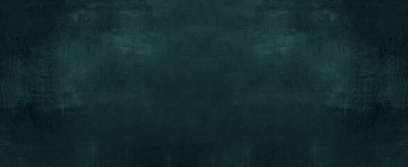 Dark green blue turquoise stone concrete paper texture background panorama banner long, with space...