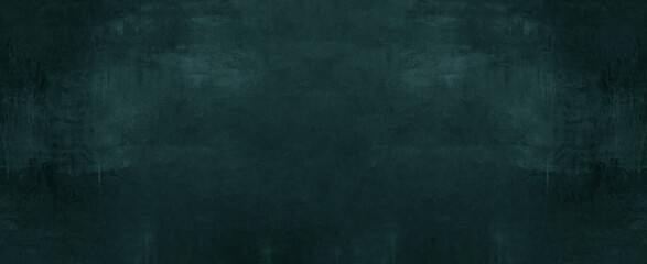 Dark green blue turquoise stone concrete paper texture background panorama banner long, with space for text	