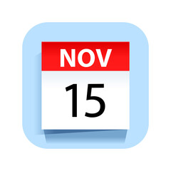 November 15. Calendar Icon. Vector Illustration.