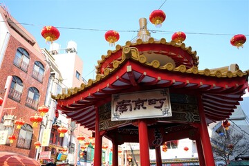 Nankinmachi (Kobe Chinatown) in Hyogo prefecture, Japan - 南京町 神戸 中華街 兵庫県 日本 - obrazy, fototapety, plakaty