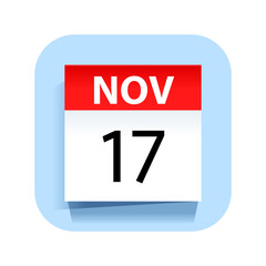 November 17. Calendar Icon. Vector Illustration.