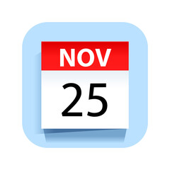 November 25. Calendar Icon. Vector Illustration.