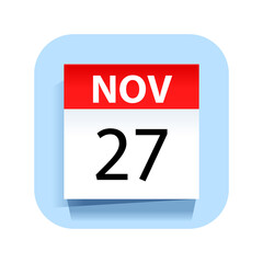 November 27. Calendar Icon. Vector Illustration.