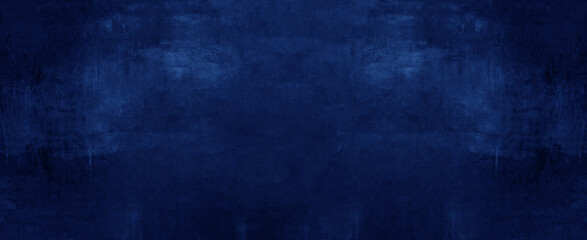 Dark abstract blue stone concrete paper texture background panorama banner long, with space for...