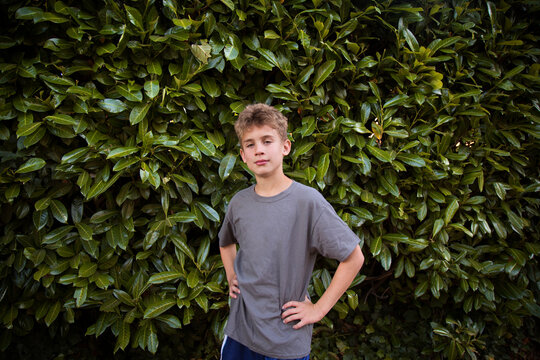 Portrait of boy outdoors