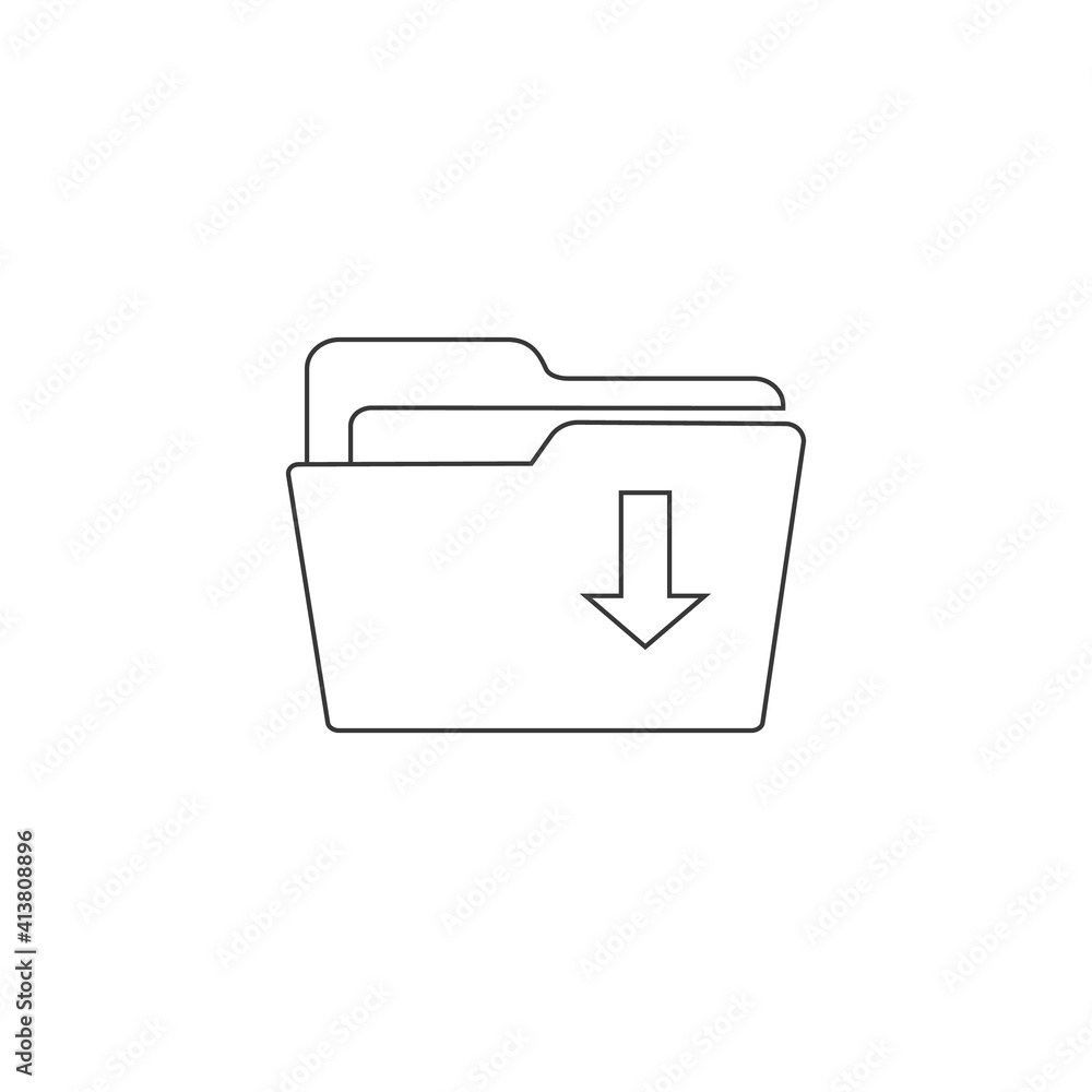 Aufkleber open file folders line icon. vector