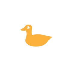 cute Yellow Duck icon logo illustration bird farm cartoon character