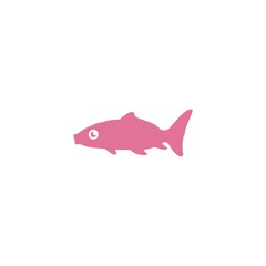 cute pink goldfish logo illustration. icon character