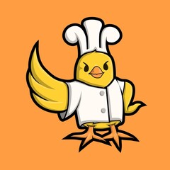 Chef chicks cartoon mascot logo design