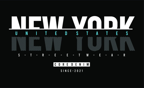 T Shirt Design Graphic, Vector, Illustration New York City Lettering Typography