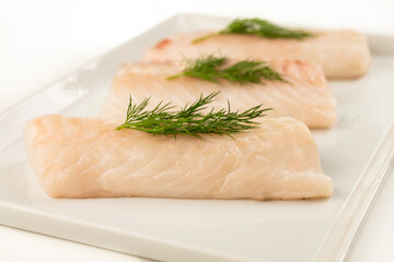 Raw cod filet