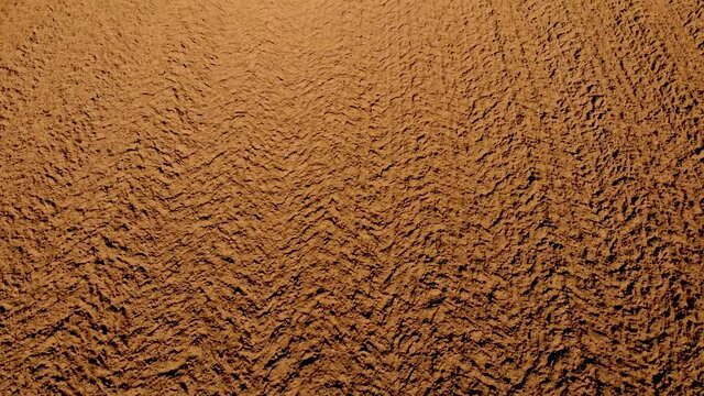 Plowed Field Soil Birdview Slowmotion