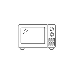 Microwave line icon simple silhouette flat style vector illustration on white background