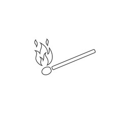 Match sign. Fire symbol line icon. Flame concept. Stock vector illustration