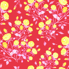 seamless pattern abstracts floral composition