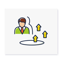 Growth zone color icon. Route to success. Self improvement and self realization. Business and career development. Career growth. Isolated vector illustration