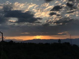 sunset in the mountains