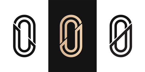 Letter initial LO, OL, JO, OJ, 0 logo design icon for company or corporate with oval shape line Letter initial SS logo design icon for company with oval shape line. Creative idea vector template.