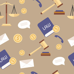 The subjects of justice, seamless pattern