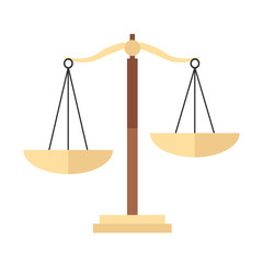 Scales of justice, flat illustration