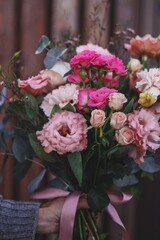Stylish bouquet of pink flowers