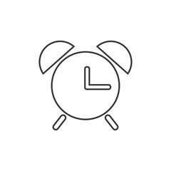Alarm clock line icon in flat style. Vector illustration