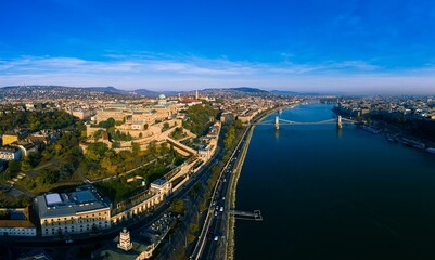 Budapest, Hungary Panorama photo of buda castle