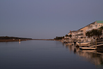 beach inlet in the evening
