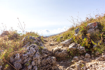 Mountain landscape, autumn sketches from tourist routes, recreation places for citizens.