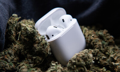 a combination of music and smoking marijuana. Creative professions and