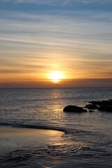 sunset on the beach, hebrides, scotland
