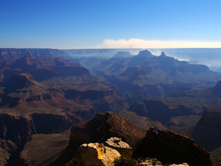 Sun shining on a rock in Grand Canyon, Arizona, USA