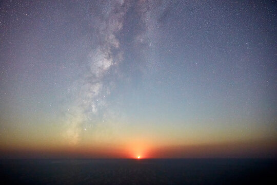 Setting Moon and Milky Way
