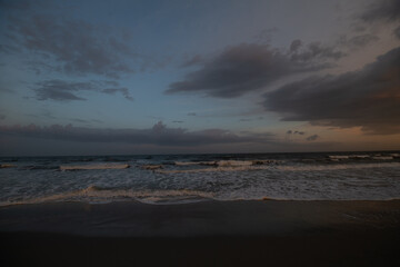 evening waves in the ocean
