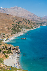 Famous Prevelli palm beach on Crete island, Greece
