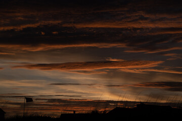 glowing clouds at the beach