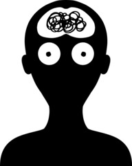 frustrated cartoon man anxiety mental illness hand drawn vector illustration