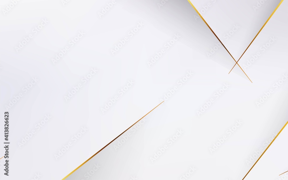 Poster abstract simple white vector background with gold lines