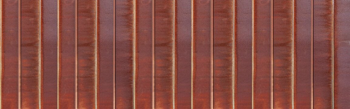 Panorama of Rusty iron fence or Rusty iron wall  pattern and background seamless