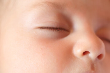 Fototapeta premium Newborn Closed Eye Closeup