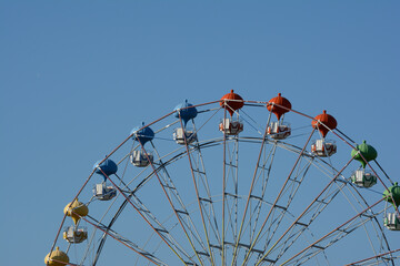 around the world with blue sky background