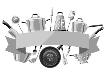 Background with kitchen utensils.