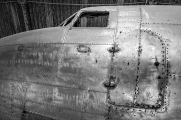Fuselage and cockpit of old aircraft