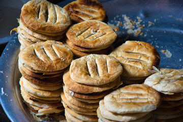 Traditonal bakarkhani flat bread from Dhaka Bangladesh