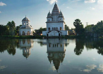 Fototapeta na wymiar Shiva temple in Puthia is the largest temple dedicated to Shiva in the entire Bangladesh