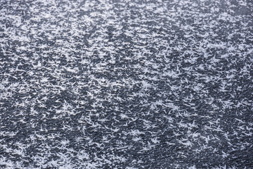 Crystals on a frozen pond