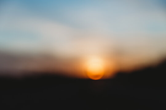 Out of Focus Landscape View of Sunset